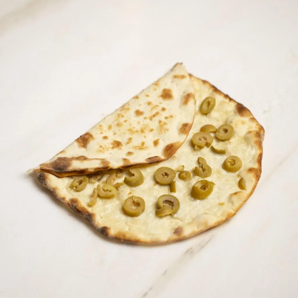 Akkawi Cheese and Olives Mankoushe